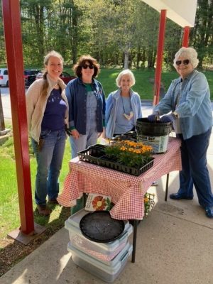 Dike-Newell School Marigold potting